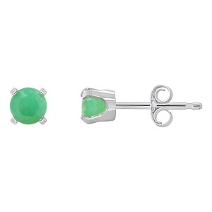 yz Celebration Gems fB[X sAXECO ANZT[ Celebration Gems 14k White Gold Round Gemstone Stud Earrings Emerald