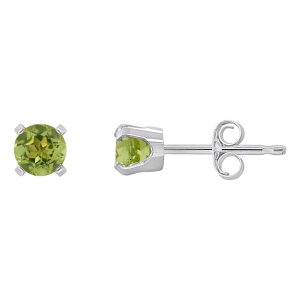 yz Celebration Gems fB[X sAXECO ANZT[ Celebration Gems 14k White Gold Round Gemstone Stud Earrings Peridot