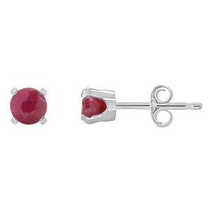 yz Celebration Gems fB[X sAXECO ANZT[ Celebration Gems 14k White Gold Round Gemstone Stud Earrings Ruby