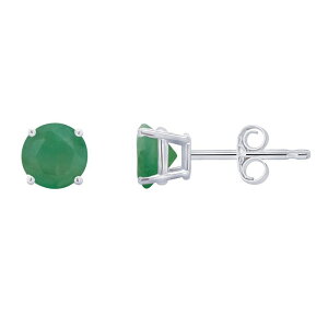 yz Celebration Gems fB[X sAXECO ANZT[ Celebration Gems Round Emerald Stud Earrings 14k White Gold