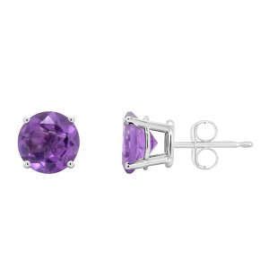 yz Celebration Gems fB[X sAXECO ANZT[ Celebration Gems 14k White Gold 7 mm Round Gemstone Stud Earrings Amethyst