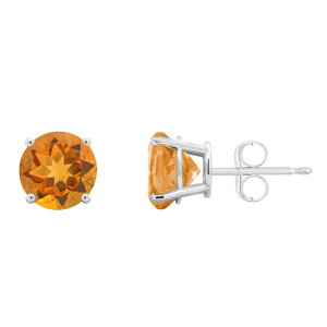 yz Celebration Gems fB[X sAXECO ANZT[ Celebration Gems 14k White Gold 7 mm Round Gemstone Stud Earrings Citrine