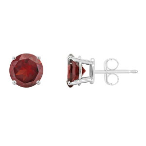 yz Celebration Gems fB[X sAXECO ANZT[ Celebration Gems 14k White Gold 7 mm Round Gemstone Stud Earrings Garnet