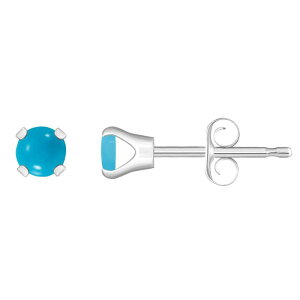 yz Celebration Gems fB[X sAXECO ANZT[ Celebration Gems Round Turquoise Stud Earrings 14k White Gold