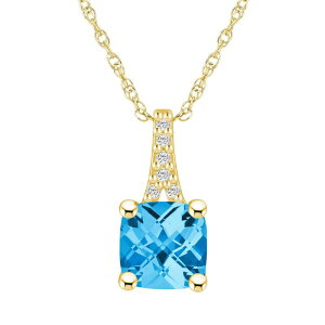 yz Alyson Layne fB[X lbNXE`[J[Ey_ggbv ANZT[ Alyson Layne 10k Gold Cushion Gemstone Diamond Accent Pendant Necklace Blue Topaz