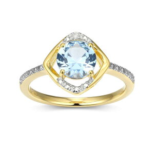 �A���u�����f�b�h ���f�B�[�X �A�N�Z�T���[ �����O Unbranded 18k Gold Over Silver Gemstone & Diamond Accent Halo Ring March Synthetic Spinel �S�[���h