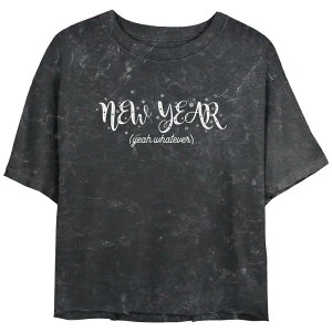 �A���u�����f�b�h ���f�B�[�X �g�b�v�X T�V���c �N���b�v�h �O���t�B�b�N Unbranded Juniors' New Year Yeah Whatever Cropped Graphic Tee Black �u���b�N