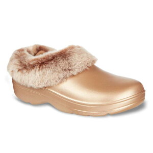 g[c fB[X V[Y T_ vXTCY totes Bailey Women's Plush Removable Liner Clog Slippers Metallic Buckskin ^bN