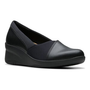 yz N[NX fB[X T_ V[Y Clarks Suttyn Walk Women's Leather Wedges Black