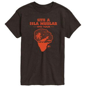 �A�j���L�����N�^�[ �����Y �g�b�v�X T�V���c �O���t�B�b�N Licensed Character Men's Jurassic World isla Nublar 1993 Tour Graphic Tee Dark Brown �u���E��