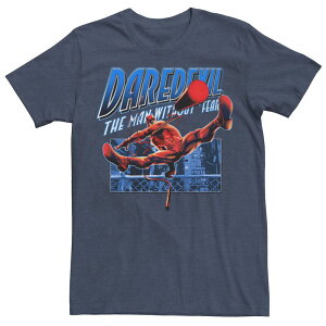 yz CZX LN^[ Y TVc gbvX Men's Daredevil The Man Without Fear Graphic Tee Navy Heather