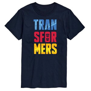 �A�j���L�����N�^�[ �����Y �g�b�v�X T�V���c ���S �O���t�B�b�N Licensed Character Men's Transformers Logo Graphic Tee Navy �l�C�r�[