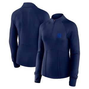 �t�@�i�e�B�N�X ���f�B�[�X �g�b�v�X T�V���c Women's Fanatics Navy New York Yankees Elements Raglan Tri-Blend Quarter-Zip Top Ynk Navy �l�C�r�[