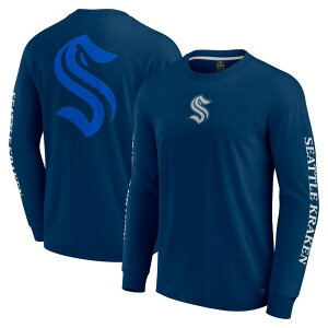 �t�@�i�e�B�N�X �����Y �g�b�v�X T�V���c Men's Fanatics Deep Sea Blue Seattle Kraken Elementstrive Long Sleeve T-Shirt Krk Navy �l�C�r�[