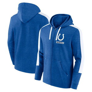 yz t@ieBNX Y TVc gbvX Men'sFanatics Heather Royal Indianapolis Colts Gains Full-Zip Hoodie Clt Blue
