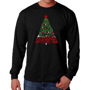 �G���G�[�|�b�v�A�[�g �����Y �g�b�v�X T�V���c LA Pop Art Have Yourself A Merry Little Christmas - Men's Word Art Long Sleeve T-shirt Black �u���b�N