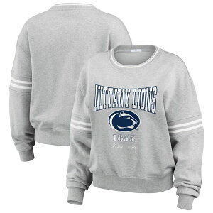 �E�F�A �o�C �G���� �A���h���[�Y ���f�B�[�X �g�b�v�X T�V���c �Z�[�^�[ Women's WEAR by Erin Andrews Heather Gray Penn State Nittany Lions Classic Stripe Pullover Sweater Pst Grey �O���[