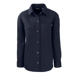 yz Jb^[AhobN fB[X WPbgEu] AE^[ Cutter & Buck Roam Eco Knit Womens Shirt Jacket Navy Blue