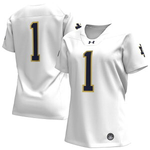 A_[A[}[ fB[X gbvX TVc W[W[ Women's Under Armour #1 White Notre Dame Fighting Irish Replica Football Jersey Ntd White zCg