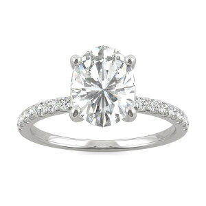 yz `[Y Ah Ro[h fB[X O ANZT[ Charles & Colvard 14k White Gold 2 1/3 Carat T.W. Lab-Created Moissanite Oval Basket Solitaire Ring 14k White Gold
