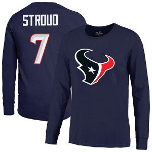 �}�W�F�X�e�B�b�N �����Y �g�b�v�X T�V���c Men's Majestic Threads C.J. Stroud Navy Houston Texans Name & Number Non-Distressed Long Sleeve T-Shirtxs Navy �l�C�r�[
