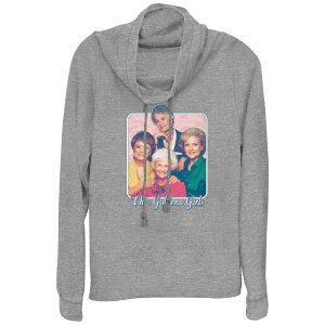 �A�j���L�����N�^�[ ���f�B�[�X �g�b�v�X T�V���c �O���t�B�b�N Licensed Character Women's The Golden Girls Classic Portrait Cowlneck Graphic Lightweight Long Sleeve Gray Heather �O���[
