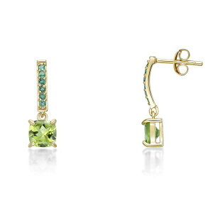Gemminded ���f�B�[�X �A�N�Z�T���[ �s�A�X�E�C�������O Gemminded 2 Micron Gold Over Silver Peridot & Lab-Created Emerald Earrings Gold Tone �S�[���h