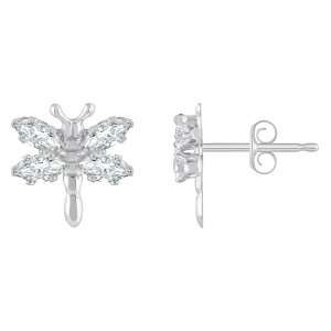 yz Celebration Gems fB[X sAXECO ANZT[ Celebration Gems Sterling Silver Cubic Zirconia Dragonfly Stud Earrings White