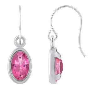 yz Celebration Gems fB[X sAXECO ANZT[ Celebration Gems Sterling Silver Oval Gemstone Drop Earrings Pink Topaz