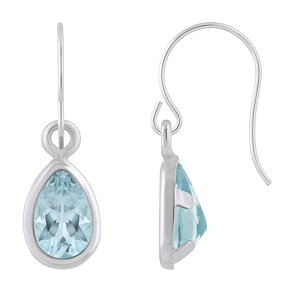 yz Celebration Gems fB[X sAXECO ANZT[ Celebration Gems Sterling Silver Pear Shape Gemstone Drop Earrings Aquamarine