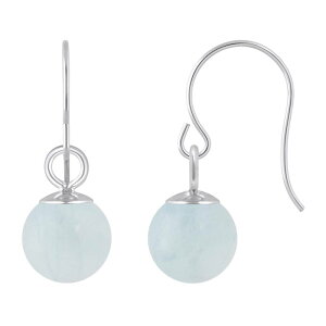 yz Celebration Gems fB[X sAXECO ANZT[ Celebration Gems Sterling Silver 5 mm Sphere Gemstone Drop Earrings Milky Aquamarine