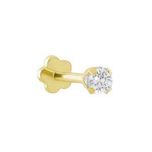 yz Celebration Gems fB[X sAXECO ANZT[ Celebration Gems 14k Gold 3 mm Round White Topaz Labret Stud 14k Gold