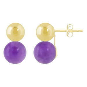 yz Celebration Gems fB[X sAXECO ANZT[ Celebration Gems 10k Gold 6 mm Double Sphere Gemstone Drop Earrings Amethyst