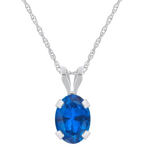 yz Celebration Gems fB[X lbNXE`[J[Ey_ggbv ANZT[ Celebration Gems 10k Gold Oval Lab-Created Sapphire Pendant Necklace 10k White Gold