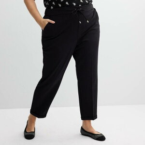 yz Ntgo[ fB[X JWApc {gX Plus Size Croft & Barrow Ponte Drawstring Pull-On Pants Mineral Black