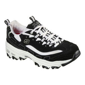 XPb`[Y fB[X V[Y Xj[J[ Skechers D'Lites Women'shoes Black White Nubuck zCg