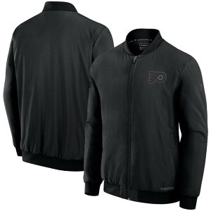 yz t@ieBNX Y WPbgEu] AE^[ Men's Fanatics Black Philadelphia Flyers Authentic Pro Road Full-Zip Bomber Jacket Fly Black
