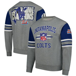 �~�b�`�F��&�l�X �����Y �g�b�v�X T�V���c ���B���e�[�W �X�E�F�b�g ���S Men's Mitchell & Ness Heather Gray Indianapolis Colts All Over 4.0 Vintage Logo Pullover Sweatshirt Clt Grey �O���[