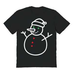 �A�j���L�����N�^�[ �����Y �g�b�v�X T�V���c �O���t�B�b�N Licensed Character Men'snow Christmas Man Christmas Graphic Tee Black �u���b�N