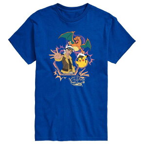 �y���������z ���C�Z���X �L�����N�^�[ �����Y T�V���c �g�b�v�X Men's Pokemon Freide Cap Charizard Graphic Tee Blue
