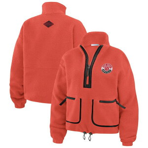 EFA oC G Ah[Y fB[X gbvX TVc W[W[ t[X WPbg Women's WEAR by Erin Andrews Red New Jersey Devils Polar Fleece Half-Zip Jacket Nhl Red bh