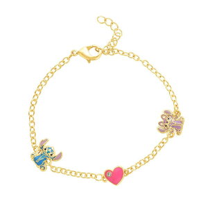 fBYj[ fB[X ANZT[ uXbgEoOEANbg Disney's Lilo & Stitch 18k Gold Plated Station Bracelet Gold Tone S[h