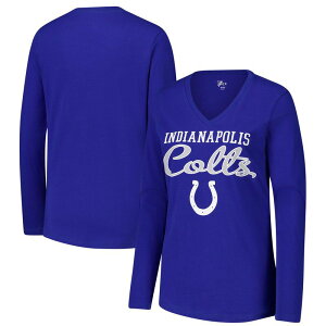 yz W[X[ tH[n[ oC J[ oNX fB[X TVc gbvX Women's G-III 4Her by Carl Banks Royal Indianapolis Colts Post Season Long Sleeve V-Neck T-Shirt Clt Blue