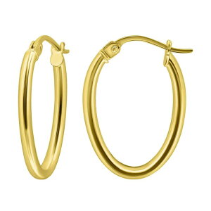 yz Aleure Precioso fB[X sAXECO ANZT[ Aleure Precioso Sterling Silver Polished 15 mm Oval Hoop Earrings Gold Tone