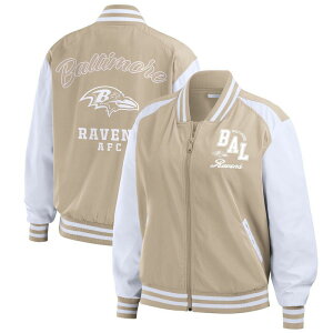 yz EFA oC G Ah[Y fB[X WPbgEu] AE^[ Women's WEAR by Erin Andrews Tan Baltimore Ravens Tonal Full-Zip Bomber Jacket Rav Multi