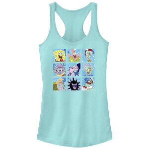 �j�R���f�I�� ���f�B�[�X �g�b�v�X T�V���c Juniors' Nickelodeon The Patrick Star Show Family Portraits Racerback Tank Top Cancun