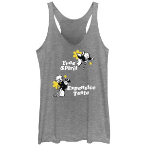 �A�j���L�����N�^�[ ���f�B�[�X �g�b�v�X T�V���c Licensed Character Juniors' Monopoly Mr. Monopoly Free Spirit Expensive Taste Racerback Tank Top Gray Heather �O���[