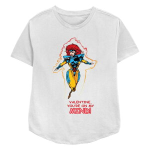 yz }[x fB[X TVc gbvX Women's Marvel X-Men Jean Grey Valentine You're On My Mind Relaxed Fit Graphic Tee White