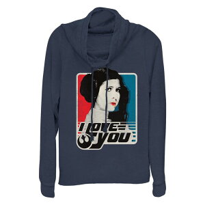 �X�^�[ �E�H�[�Y ���f�B�[�X �g�b�v�X T�V���c �v���X�T�C�Y �O���t�B�b�N Plusize Star Wars Princess Leia I Love You Cowlneck Graphic Lightweight Long Sleeve Navy �l�C�r�[