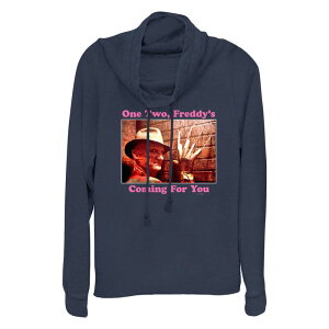 �A�j���L�����N�^�[ ���f�B�[�X �g�b�v�X T�V���c �v���X�T�C�Y �O���t�B�b�N Licensed Character Plusize A Nightmare On Elm Street Freddy's Coming For You Cowlneck Graphic Lightweight Long Sleeve Navy �l�C�r�[